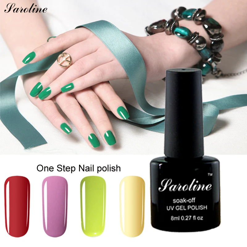 

Saroline 3 In 1 UV Gel Soak Off UV One Step Nail Gel Polish 8ML Semi Permanent Lacquer Gel 3 In 1 Art Vernis Nude Uv Gel Set
