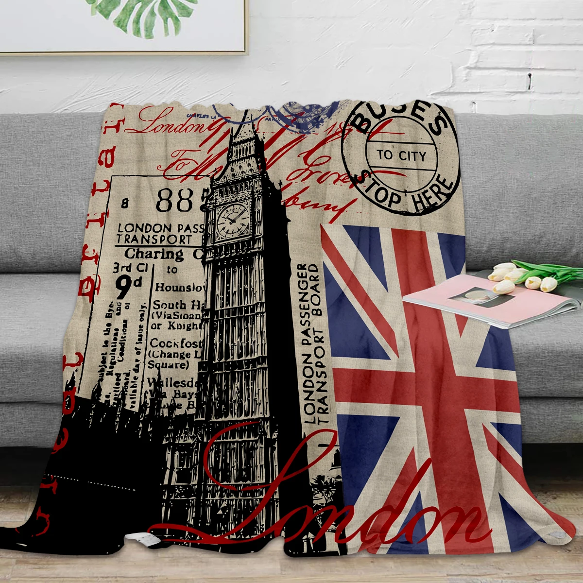 

London Great Britain Big Ben Flag Throw Blanket Warm Microfiber Blanket Flannel Blanket Bedroom Decor Blankets For Beds
