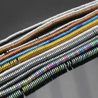 Очень красивые плоские круглые бусины из гематита 15 дюймов/380 шт, для изготовления ювелирных изделий, кулона, ожерелья - изображение