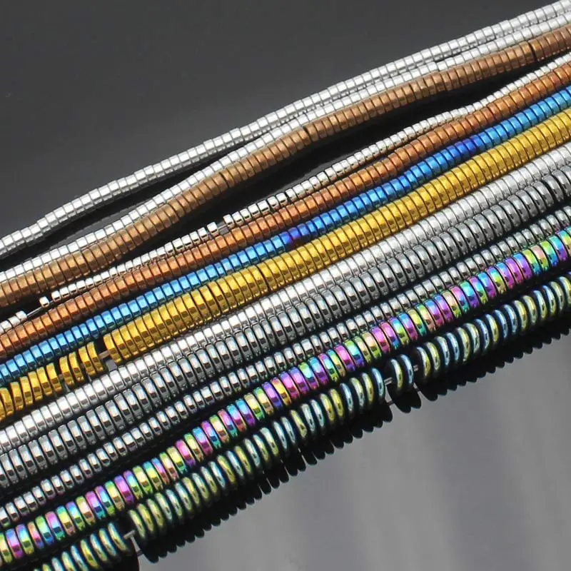 

Very Beautiful Hematite Flat Round Sliced Chip Loose Beads 15inch/380pcs, For DIY Jewelry Making, pendant,necklace