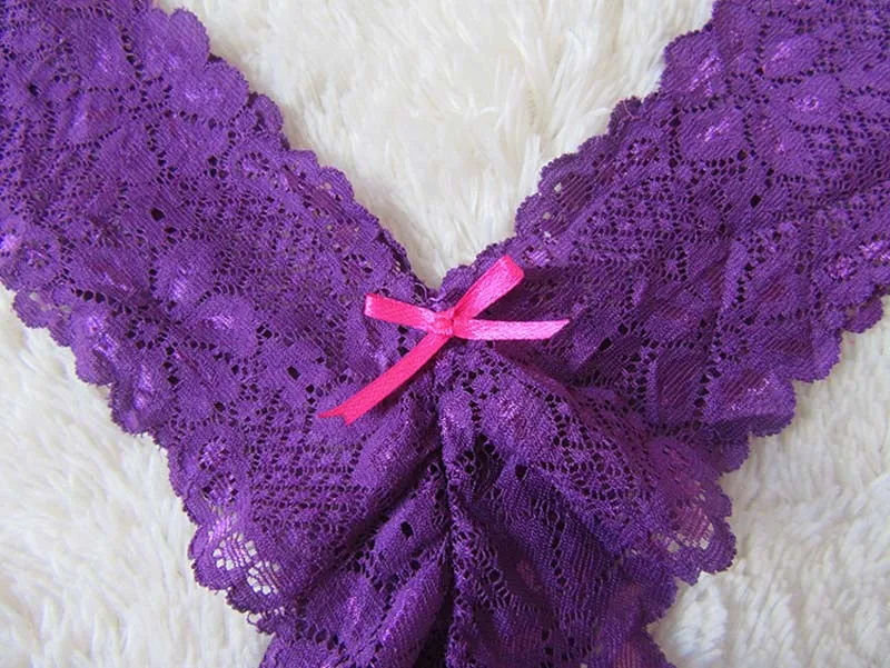 Newest Women G String Sexy Underwear Lace Briefs Panties Transparent Super Thin Hollow Thongs (18)