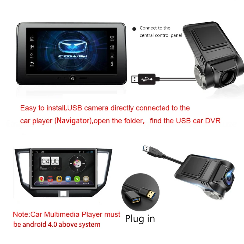 QUIDUX Новый Автомобильный видеорегистратор 1080P ADAS Wi Fi мини usb камера для андроид