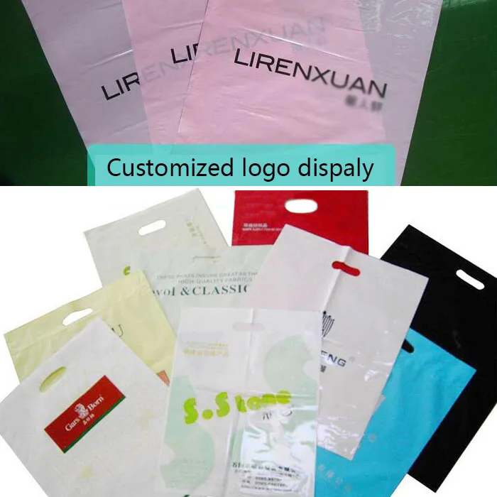 50 шт./упак. 7 размеров пластиковая сумка для покупок упаковка сумка для одежды/одежда/Подарочная сумка для хранения(MOQ500pcs изготовленным на заказ Логосом
