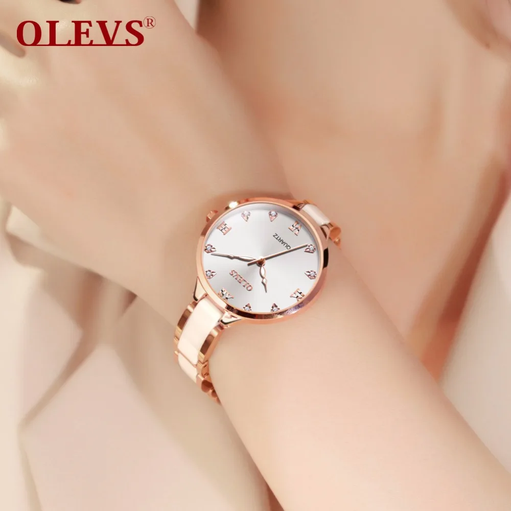 Goede Fashion Top Merk OLEVS vrouwen horloges bayan kol saati Quartz Strass Jurk Dames Horloge waterdicht Klok montre femme relogio