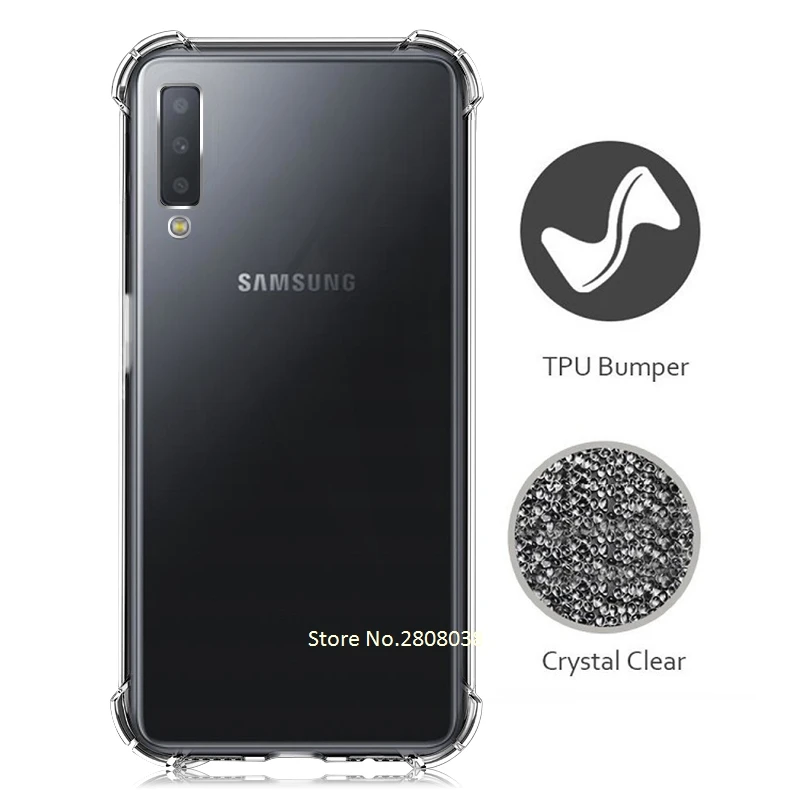 Противоударный прозрачный мягкий силиконовый чехол для Samsung Galaxy A6S A6 A7 A9 A8 J5 J7 J3 J4 J6