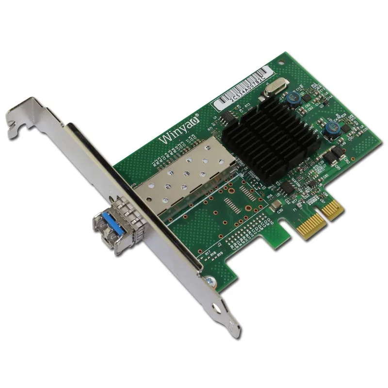 PCIe X1 гигабитная волоконная Ethernet карта с одним режимом 1310 нм 10 км LC оптический