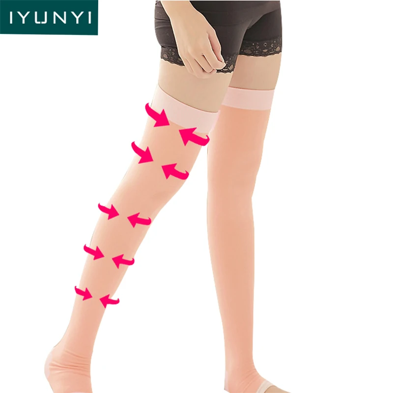 

IYUNYI Women Slimming Leg Calf Socks Compression Stretch Sleeve Prevent Varicose Veins Long Socks For Woman Legs Shaping