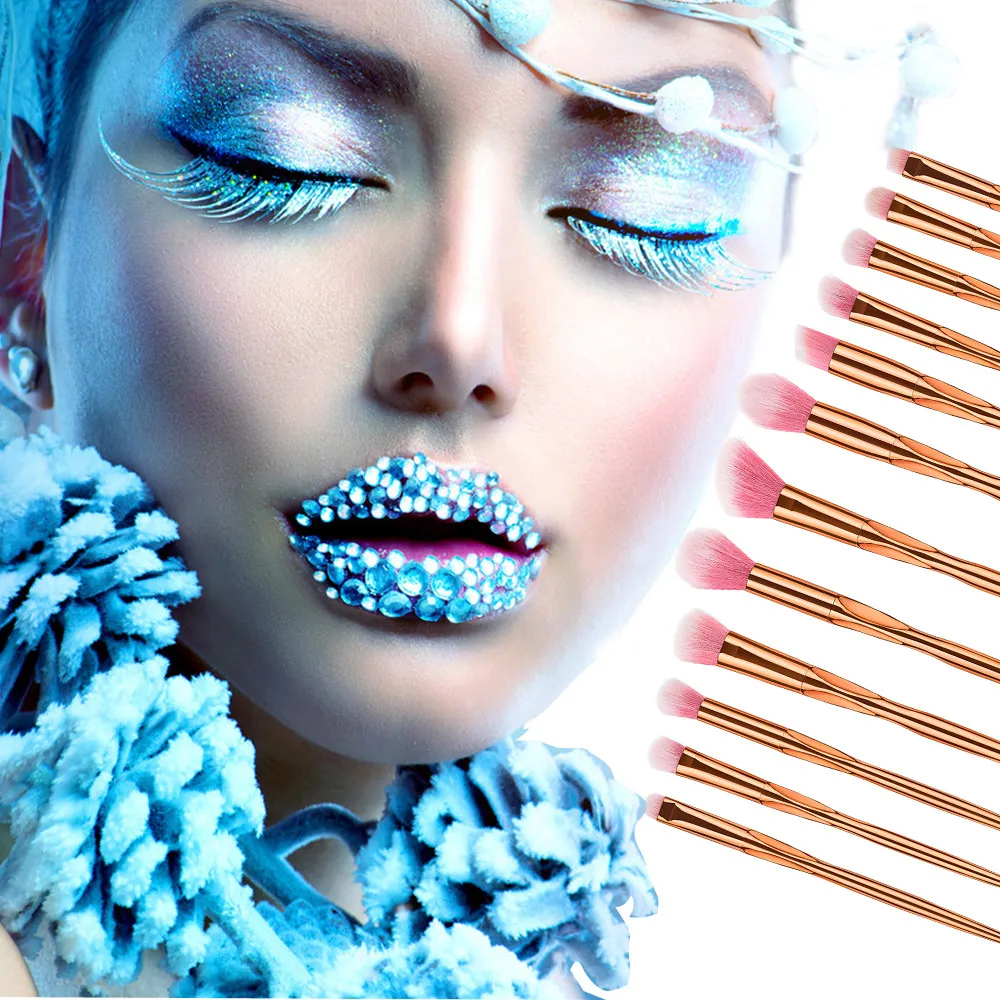 

12PCS Makeup Brushes Set Foundation Powder Eyeshadow Eyeliner Lip Brush Tool Contour Concealer Blush Cosmetic Beauty Make Up