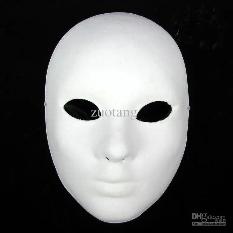 Plain White Environmental Paper Pulp Half Mask For Women