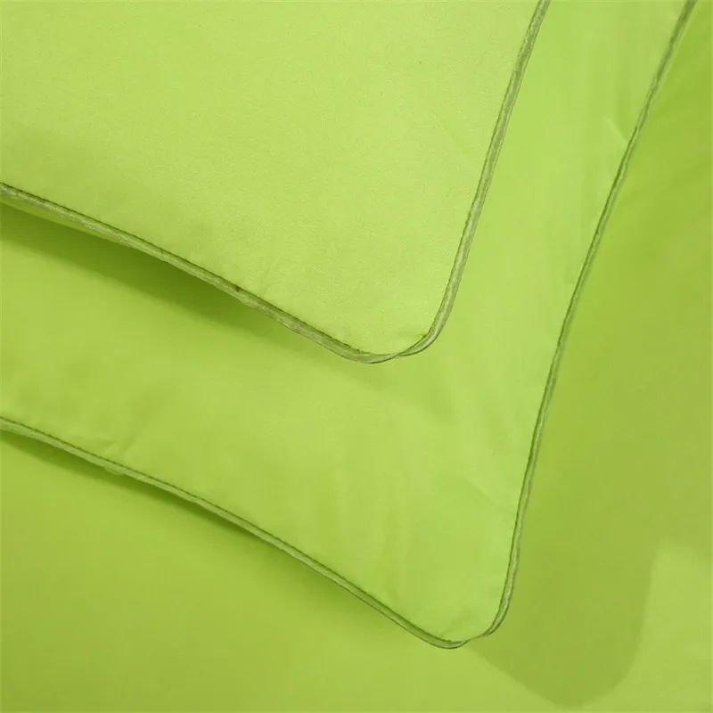 Green Bedding Set Queen Size Bedspread Solid color Duvet Cover Set 4Pcs Boho Home Textile Fashion Pure Color Fresh Green Bedding