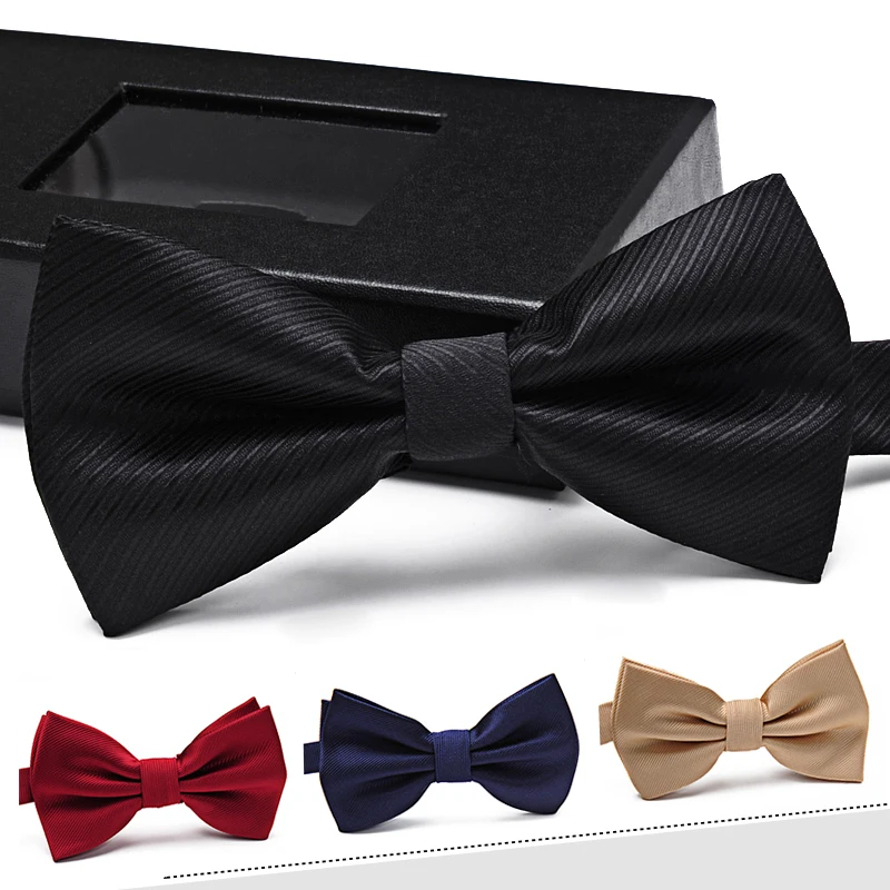 

High Quality 2017 New Luxury Groom Wedding Bowtie Men's Solid Business Bow Tie Men Plaid Butterfly Neckties Striped Bowtie