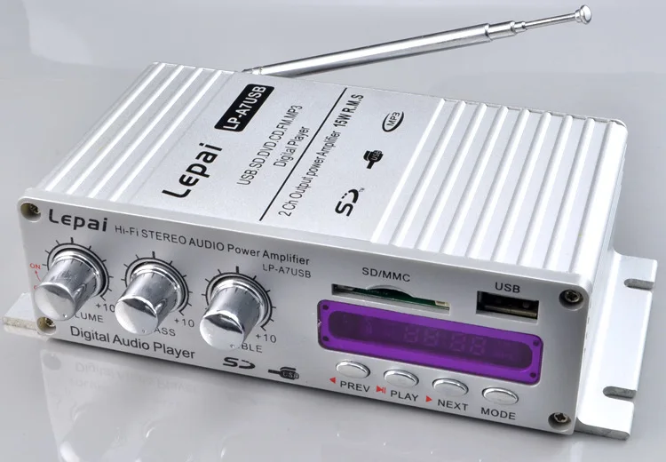 KYYSLB LP-A7USB мини-автомобильный усилитель бытовой многофункциональный DC12V маленький усилитель fm-радио FM MP3 USB домашний усилитель