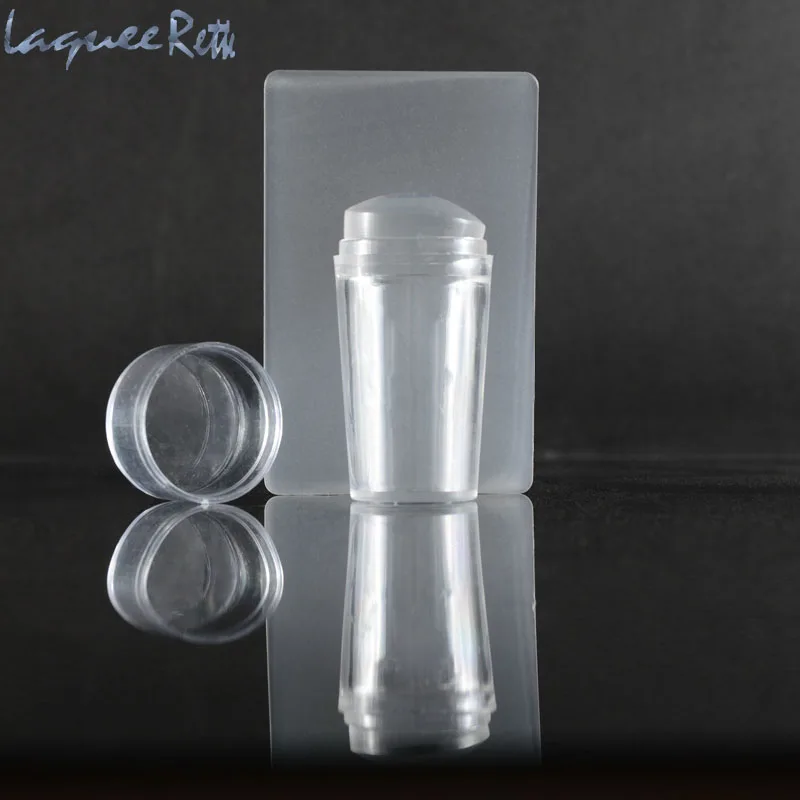 

1 Set Nail Art Stamper Stamping Silicone With Cap Scraper Polish Image Print Plate Template Plastic Transfer Manicure Tools Kit