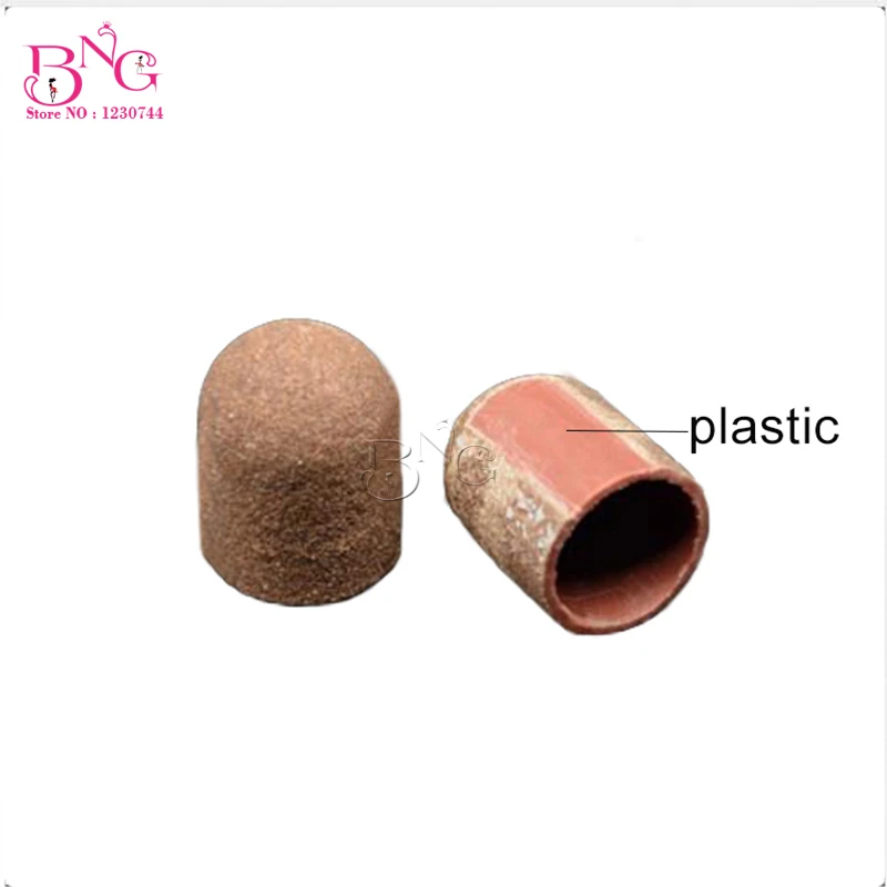 BNG 13*19mm 50pcs Sanding Bands Block Caps Without Grip120# 80# 180# 240# Sanding Cap Manicure Pedicure Electric Nail Drill 5