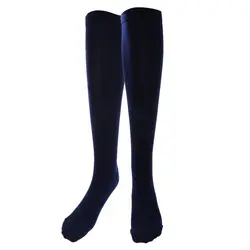 1 пара Анти-усталость колено высокие чулки ноги икры компрессионные поддерживающие носки темно-синий S