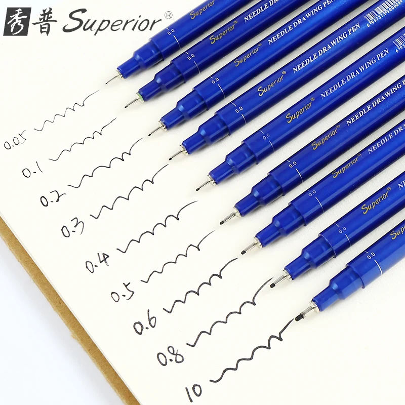

9Pcs/set Needle Drawing Pen Mixed Size Black Hook line Pen Signing Sketch Painting Markers Set For School Student Designers Art