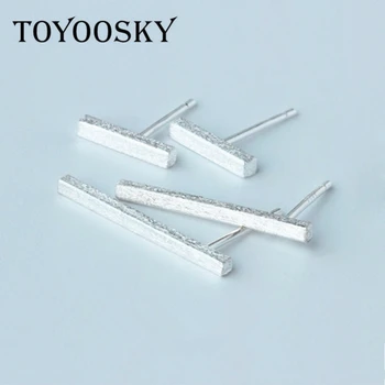 Hot Sale Silver Square Bar Earrings Minimalist Style Rectangle Geometric Shapes Stud Earrings For Women Jewelry 2016