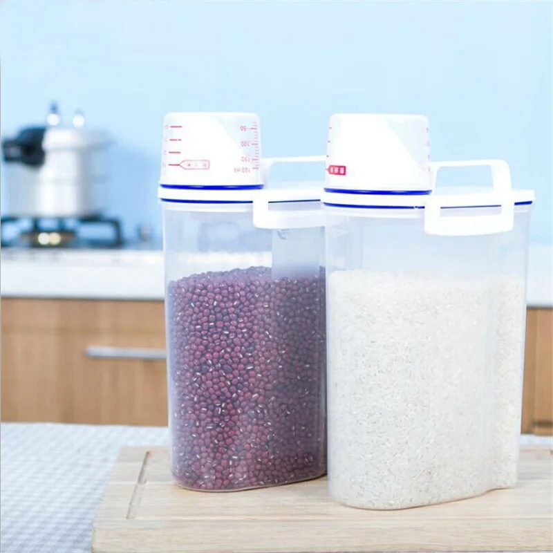 RSCHEF 1 قطعة البلاستيك المطبخ حاوية حبوب غذائية الحبوب حقيبة للتخزين الفول بن الأرز صندوق تخزين