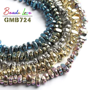 

3-10mm Natural Stone Hematite Irregular Gravel Stone Spacer Loose Beads for Jewelry Making Diy Bead Bracelet Necklace 15 Inches