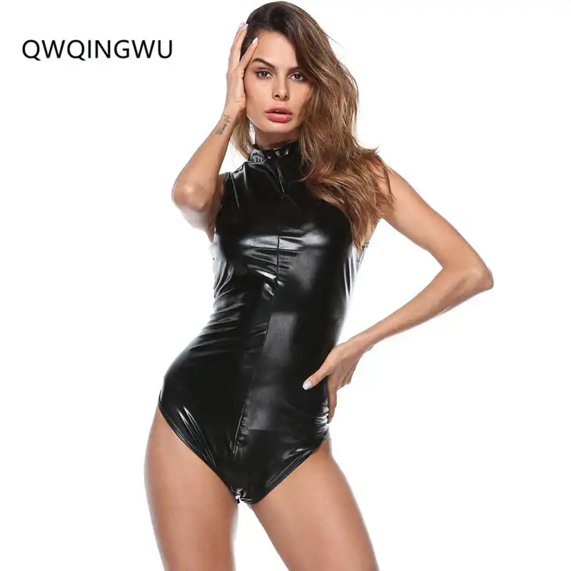 wetlook playsuit