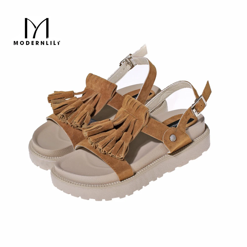 

2017 Women Summer Platform Fringe T-tied Sandals Shoes Woman Zapatos Mujer Chaussure Femme Sandalias Mujer Sandalia Anabela