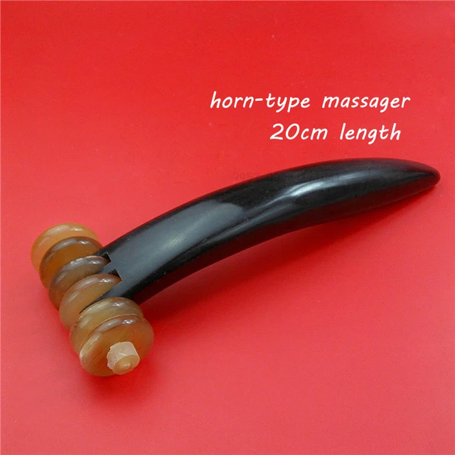 Buy Full Body Massager 20cm Natural Ox Horn Massage Roller 6wheel Body