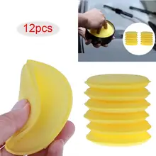 12 teile/los Auto Fahrzeug Wachs Polnischen Foam Schwamm Hand Weiches Wachs Gelb Schwamm Pad/Puffer für Auto Detaillierung Pflege waschen Sauber