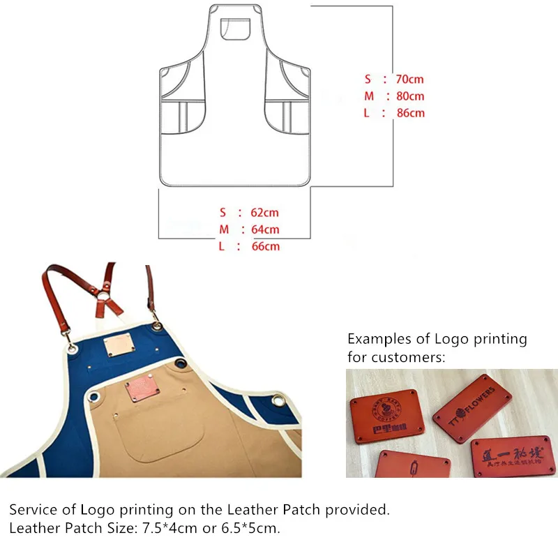 Canvas Apron Crossback Leather Straps E20-9