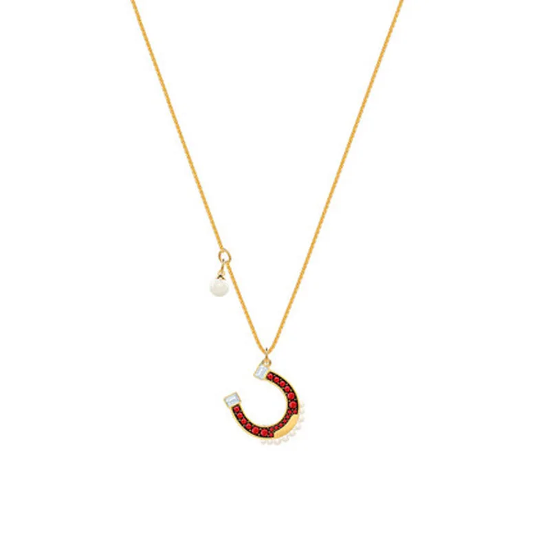 

High Quality 1:1 SWAN Original Lucky Horseshoe Pearl Elegant 5464197 Female Necklace DIY Jewelry Gift for Ladies Wholesale