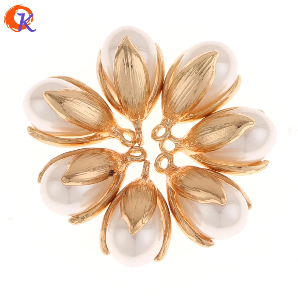 

Cordial Design 50Pcs 11*20MM Jewelry Accessories/Earrings Making/Flower With Pearl/Tulip Shape/DIY/Hand Made/Earring Findings