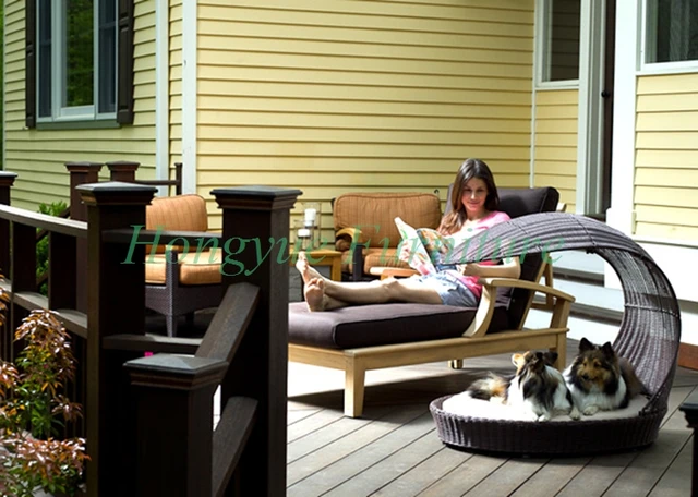 Patio Brown Rattan Wicker Dog Bed Furniture With Cushions In Patio Brown Rattan Wicker Dog Bed Furniture With Cushions