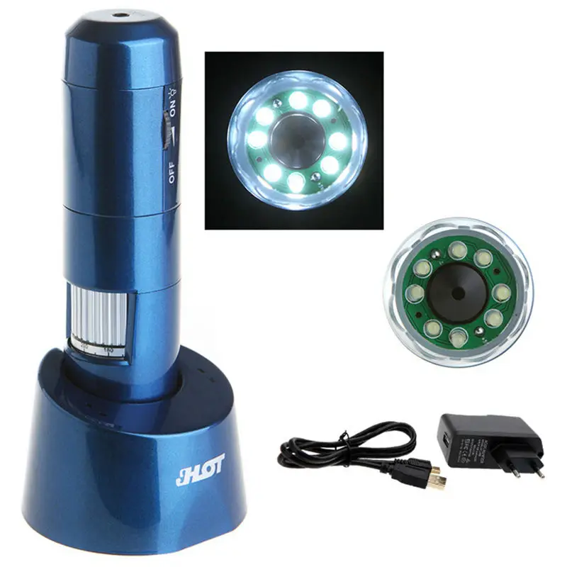 

200x 2MP Wifi Wireless Digital Microscope with 8LED Ideal Digital Microscope Endoscope Magnifier for Skin Detector Analyzer