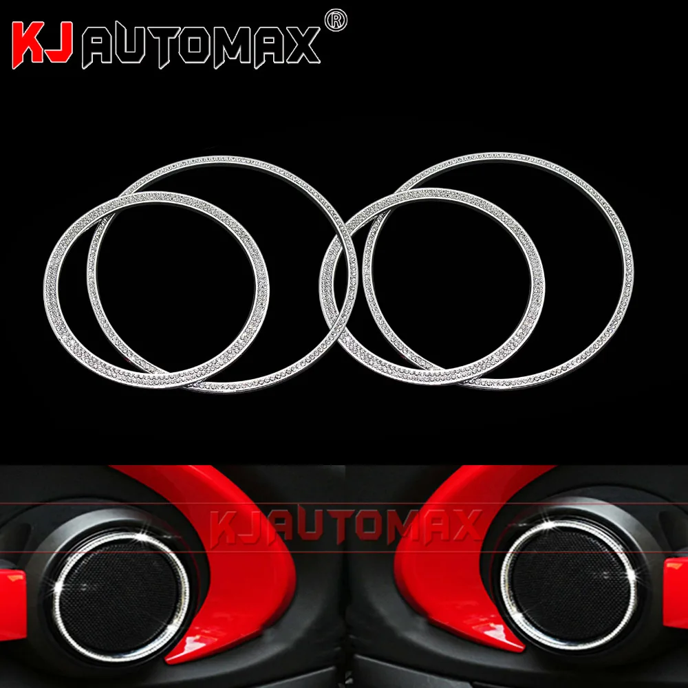 

4pcs For Mini Cooper R55 R56 Hi-Fi Speaker 3D Diamond Crystal Rings Clubman Countryman Accessories Stickers