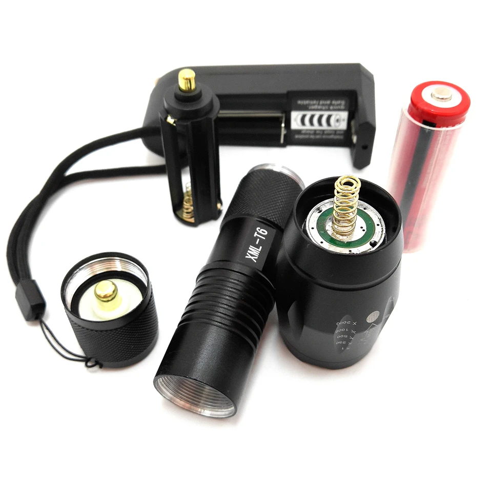 CREE XML-T6 18650 led rechargeable tactical flashlight led hand lamp7