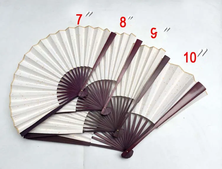 

Large Blank White Hand Fans Rice Paper Chinese Folding Fan Painting Adult calligrapher Fine Art Program Bamboo Fan 7" 8" 9" 10"