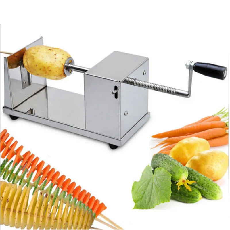  1 Pcs home use Manual Stainless Steel Spiral Potato Slicer Potato Tower Kitchen Tool Fruit & Vegetable Tool Potato Tower Cutter 