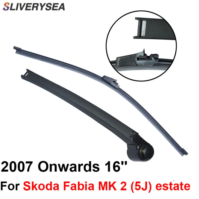 SLIVERYSEA Rear Windscreen Wiper and Arm For Skoda Fabia MK 2 (5J) 2007 Onwards 16'' 5 door estate High Quality Natural Rubber SLIVERYSEA Rear Windscreen Wiper and Arm For Skoda Fabia MK 2 (5J) 2007 Onwards 16'' 5 door estate High Quality Natural Rubber