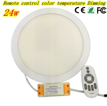 

24 W round intelligent remote control color temperature Dimming LED Panel Light LED Ceiling kitchen bathroom lamp 85-265V by DHL