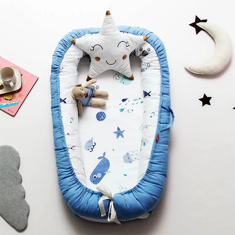 Детские спальные гнезда кровать съемный моющийся новорожденный люлька детская кроватка Хлопок Младенческая Колыбель 90x55 см