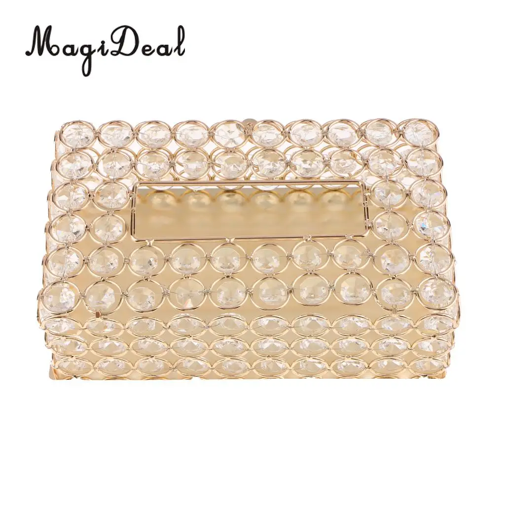 MagiDeal :   Crystal Tissue Box Cover Holder Case Paper Dispenser for Bathroom Bedroom Toilet Pumping Napkins Container Box