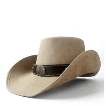 Женский Мужской Западный Ковбой Девушка-Ковбой шляпа с панк кожаная лента леди папа сомбреро