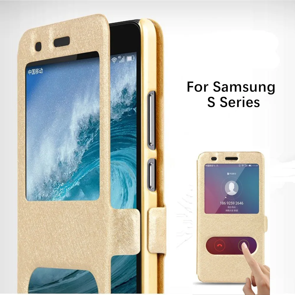 

For Samsung Galaxy S9 Plus S9+ S8+ Note 8 Leather Window Wallet Flip Book Case For Samsung S8 S 8 9 Plus S6 S7 Edge Cover Cases