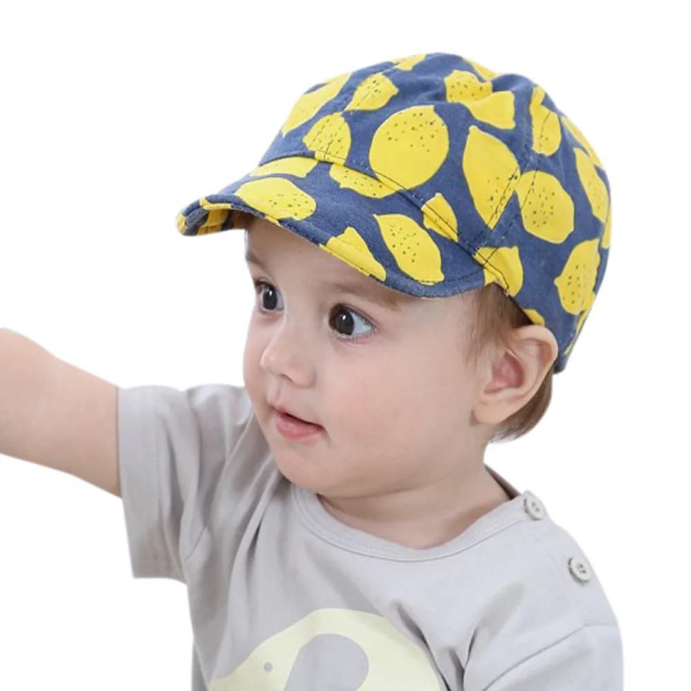 Wholesale 0 4 years 50CM baseball sum hats lemon fruit summer baby