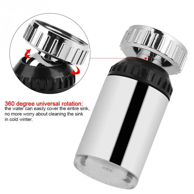 LED Light Aerator 7 Colors Changeable Kitchen Faucet Nozzle 360 Degree Rotating Basin Faucet Temperature Sensor Led Faucet Parts