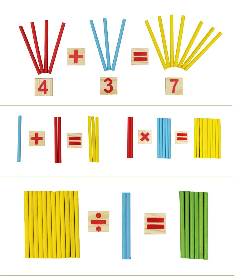 Красочные деревянные палочки математические числа игрушки детские игры Развивающие головоломки игрушки для детей дошкольного возраста Монтессори Обучающий набор для обучения
