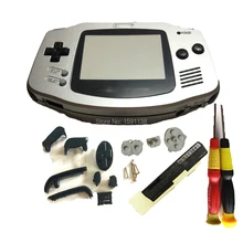 Новая распродажа серебро Цвет черный Цвет полный Корпус ремонт крышка Запчасти для gameboyadvance гпоб Дело Классический В виде ракушки x/y Отвёртки