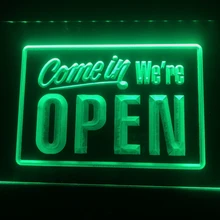 I001 входите, мы открываем кафе-бар светодиодный неоновый знак