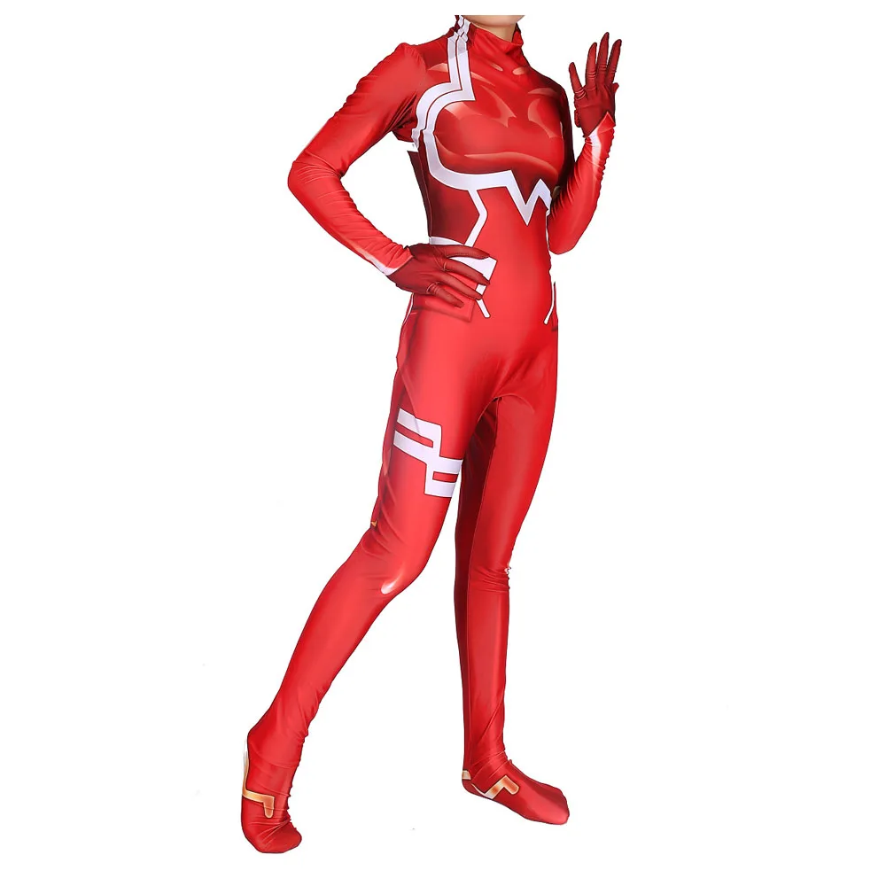 Горячая Zero Two Darling in the Franxx Косплей D Goes аниме 3D Печатный комбинезон Zentai костюм Облегающий комбинезон парик костюм на Хэллоуин