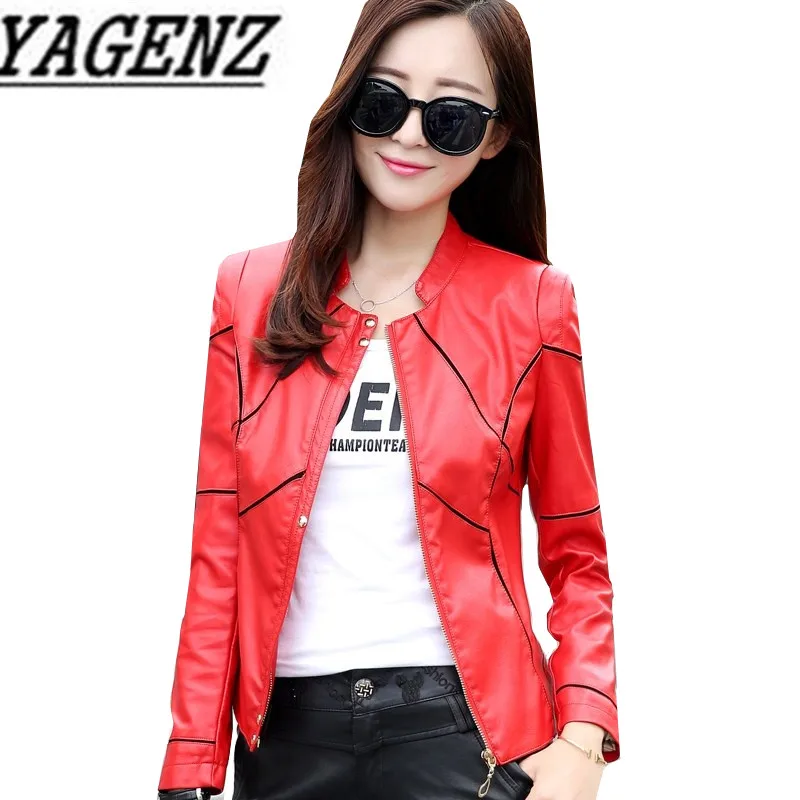 2018 Autumn Winter Women's Leather Jacket Plus Size Casual