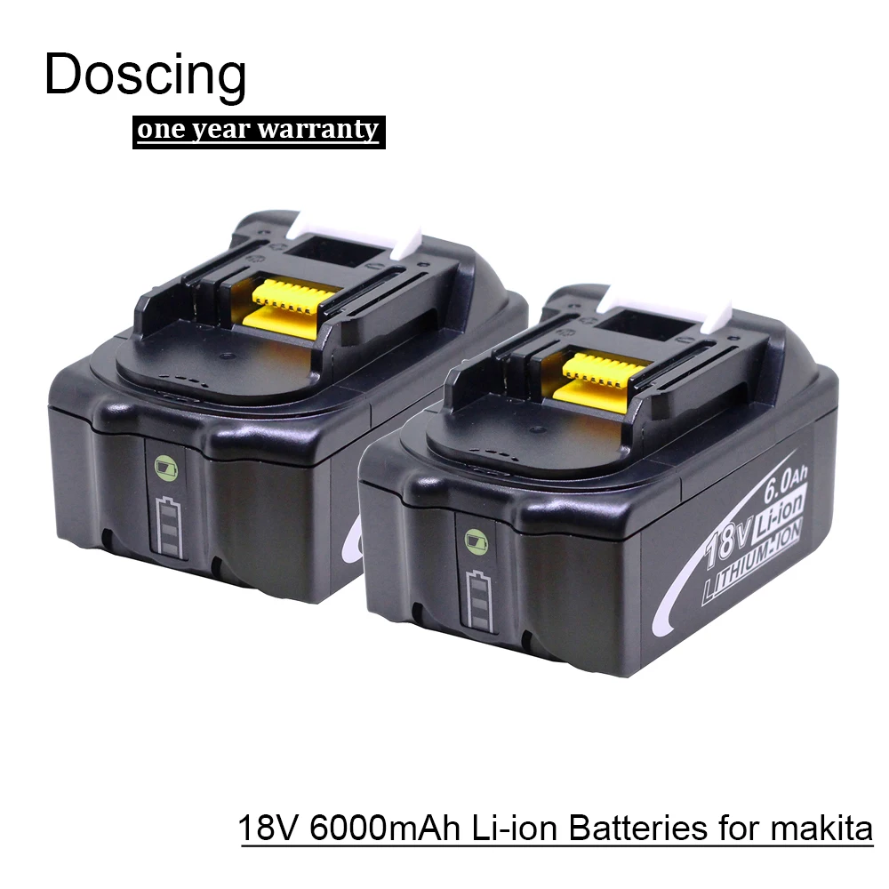 

Doscing 2Pcs 18V 6000mAh BL1860 Lithium ion Replacement Battery with LED Indicator for Makita BL1850 BL1840 BL1830 BL1850 BL1860